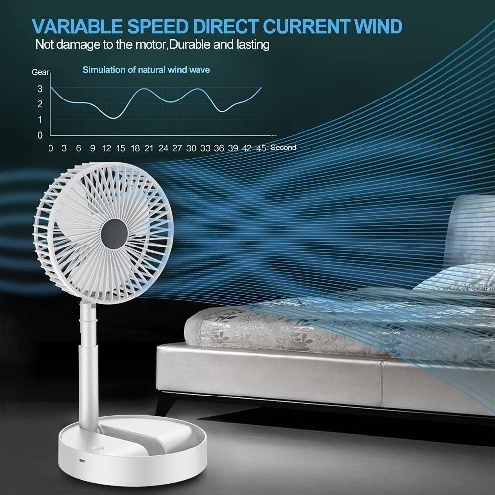 Adjustable Height Telescopic Rechargeable Standing Pedestal Fan