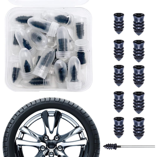 Tire Repair Rubber Nail Car Tire Repair Nails Tire Repair Rubber Screws Black (10 Pcs Set)