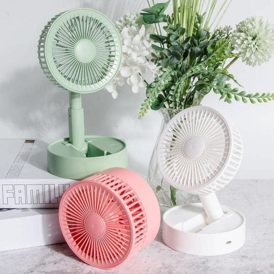Adjustable Height Telescopic Rechargeable Standing  Pedestal Fan
