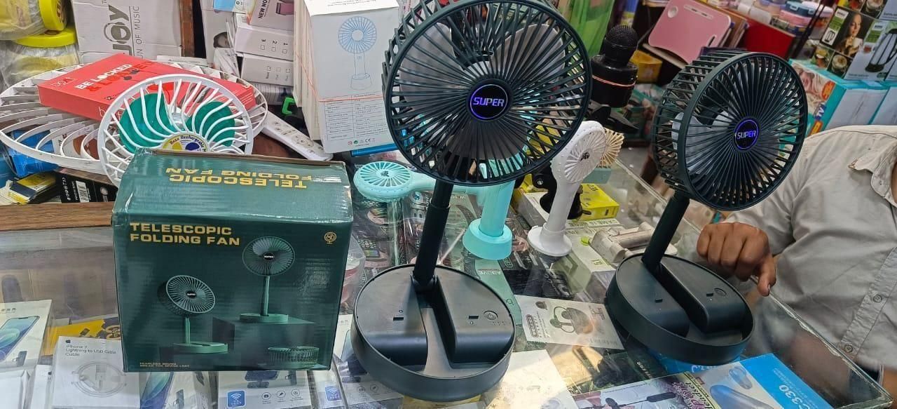 Adjustable Height Telescopic Rechargeable Standing  Pedestal Fan
